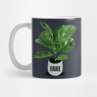 Fake Chinese rubber plant for a Green plastic watering Can - Original illustration by FOGS Mug